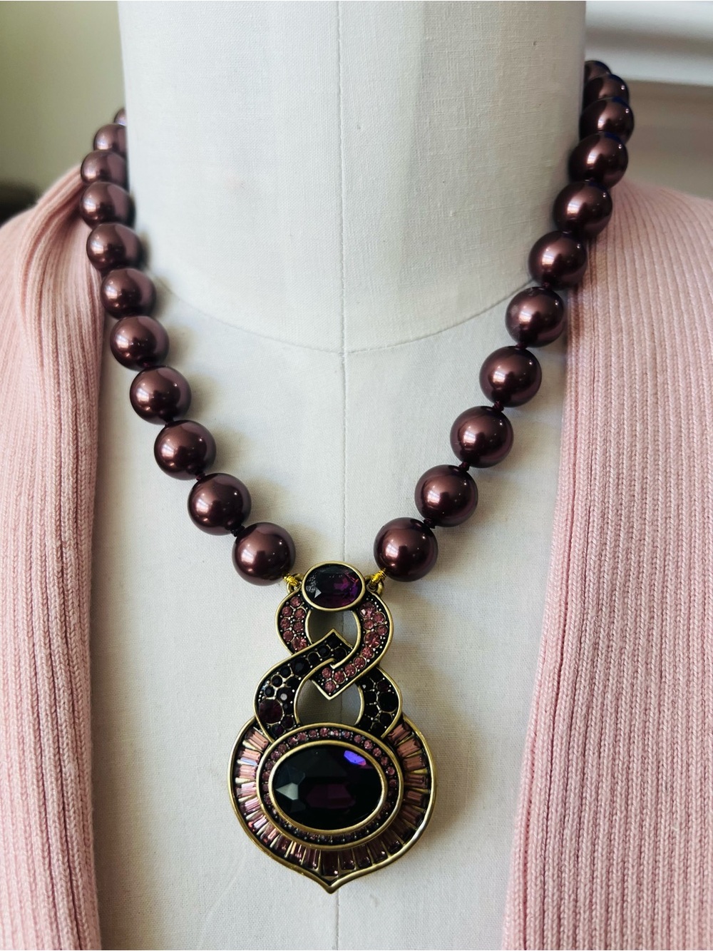 Heidi Daus 🆕Signature Edition Aubergine beaded drop necklace